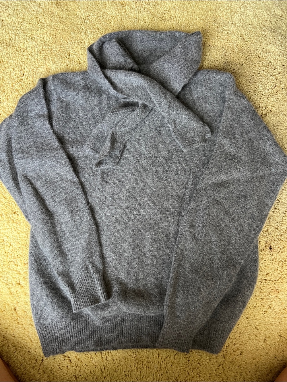 JH Collectibles Gray Turtleneck Sweater with Scarf Detail